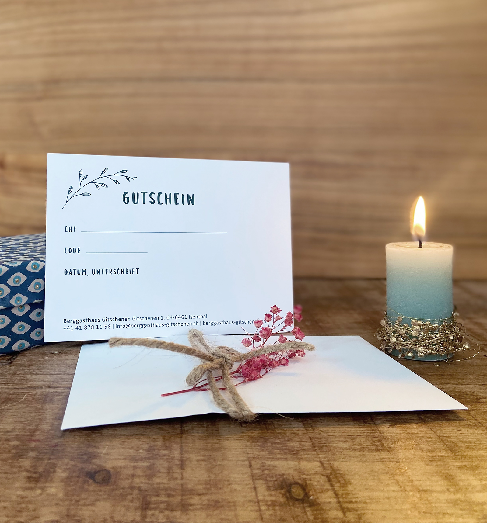 Gutschein Gutschein mit Kerze